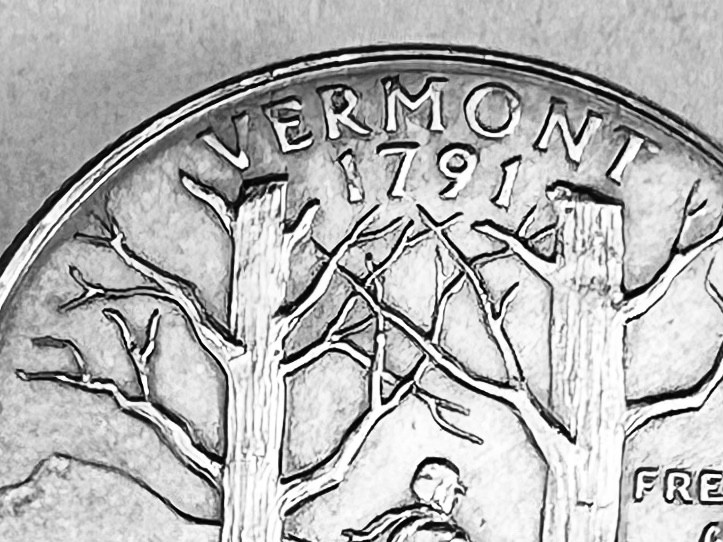 2001 D Vermont Quarter. Uncirculated Clad