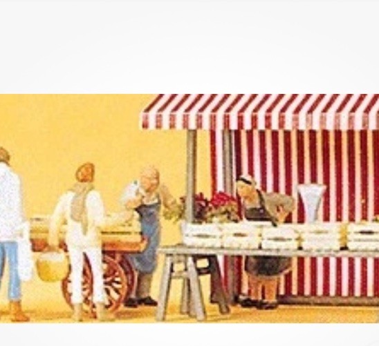 Preiser HO #10053 Vendors - Fruit & Vegetable Stalls