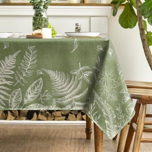 Spring Tablecloth 60×84 Inch Rectangular Plants 60" x 84" (Rectangular) Green