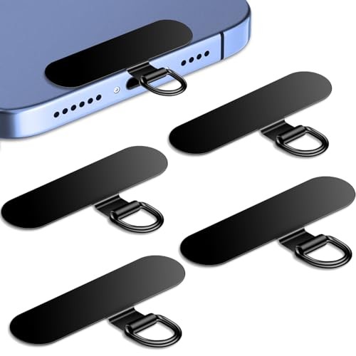 Phone Tether Tab for iPhone, 4 Pack Metal Lanyard Patch, Lanyard Strap