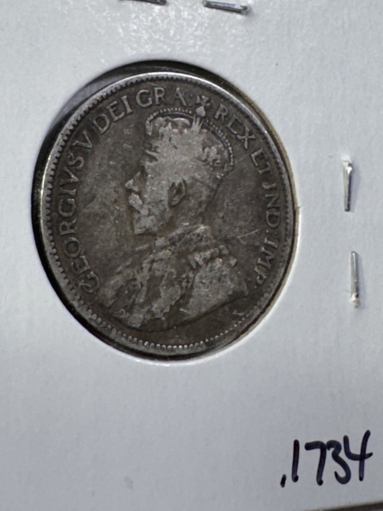 1916 Canada 25 Cents Silver Coin