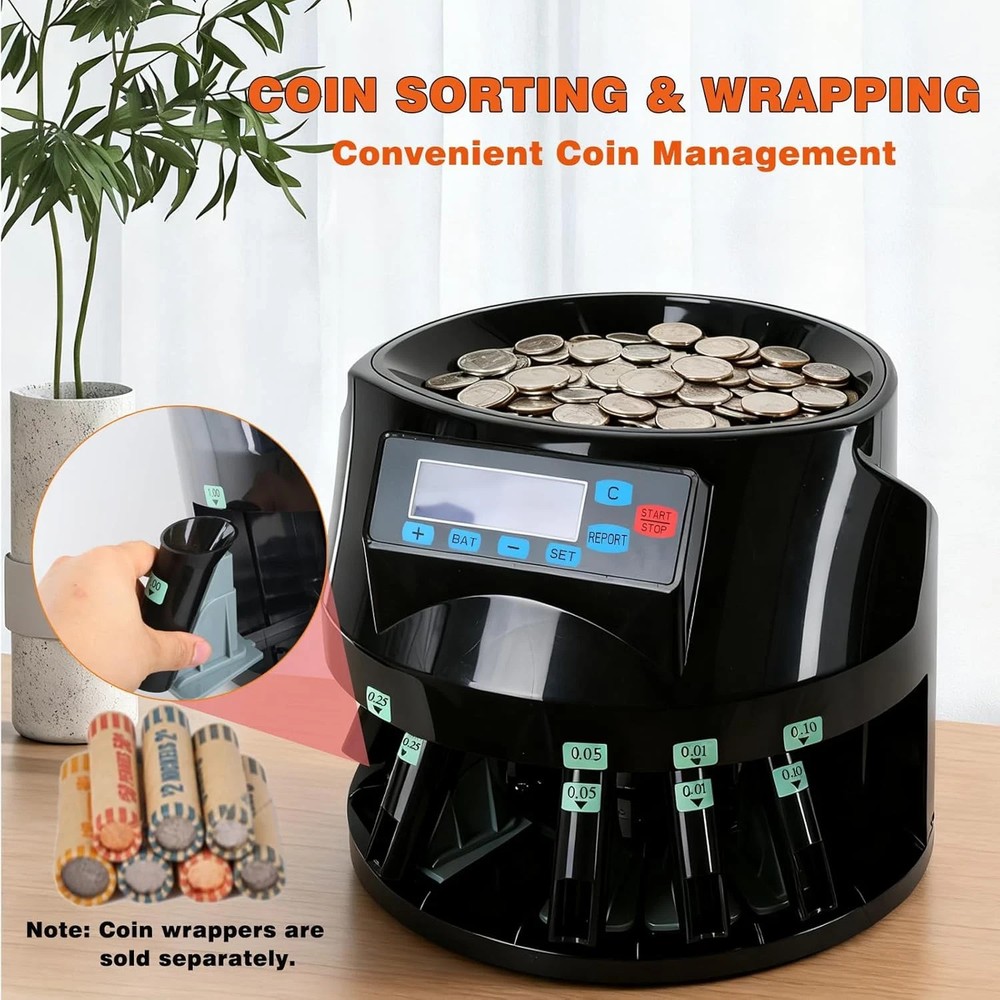 T9600A Professional USD Coin Counter, Sorter, Coin Counting Machine, Automatical