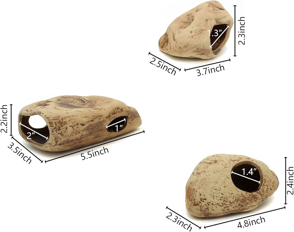 Stackable Aquarium Ceramic Decorations Rock Caves Betta Fish Tank Decor Accessor