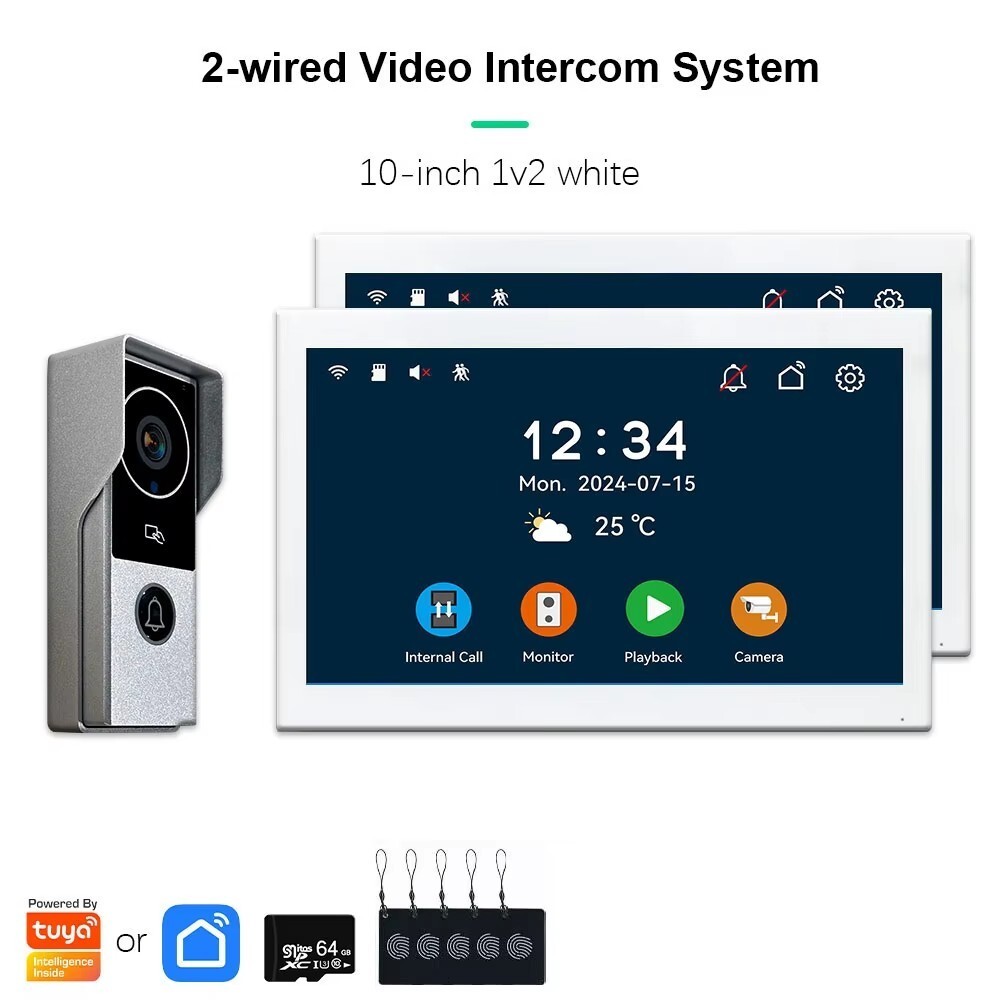 Home Video Speech System, 10inch Motion Recognition Visual counterphone System
