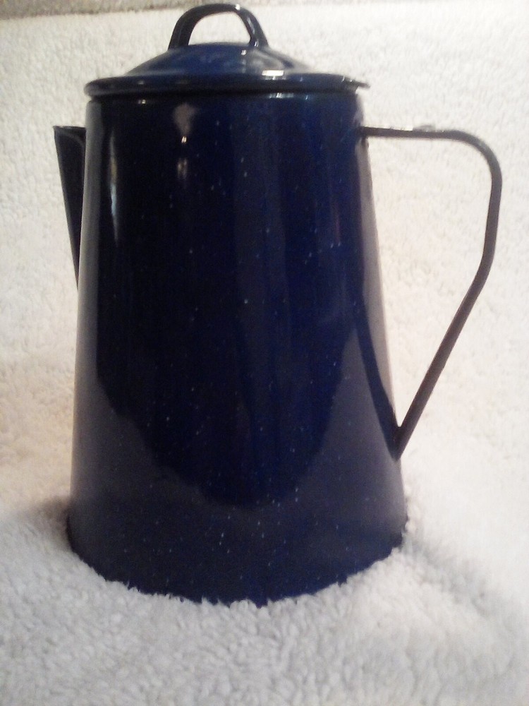 blue enamel coffee pot