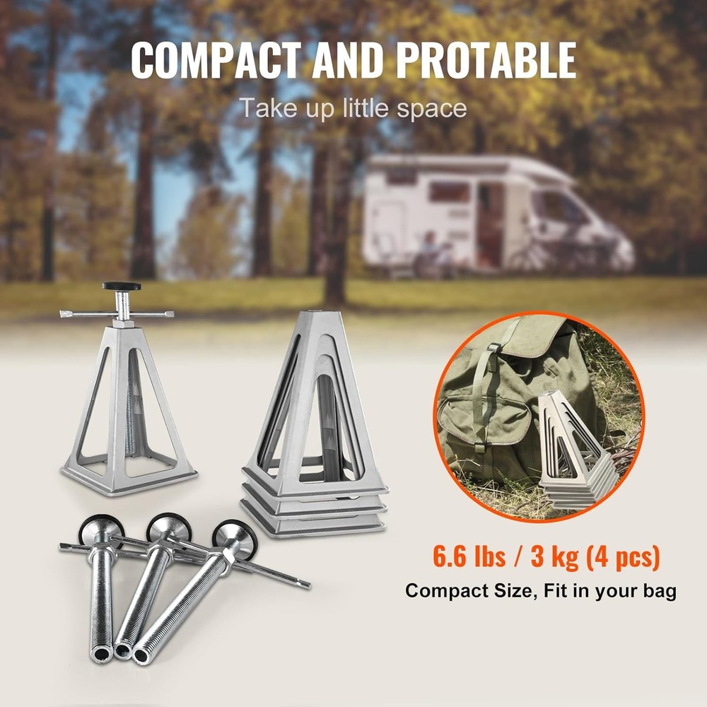 RV Stabilizer Jacks, 4 Pack Aluminum RV Leveling Jacks, RV Stack Jacks for