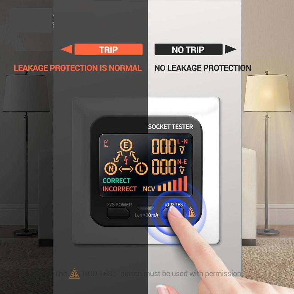 New US Plug AC11 Socket Tester Digital Display Voltage Checker Detector Tool