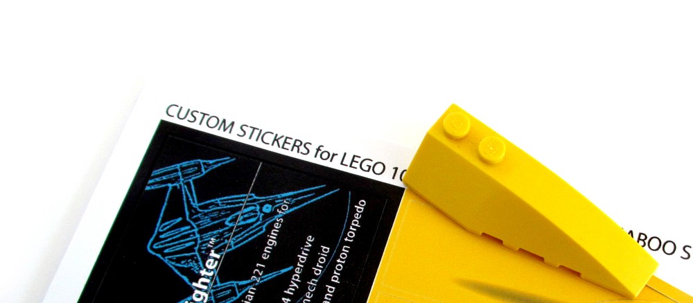 CUSTOM REPLACEMENT STICKERS for Set 10026 NABOO STARFIGHTER, MODELS, DISPLAYS