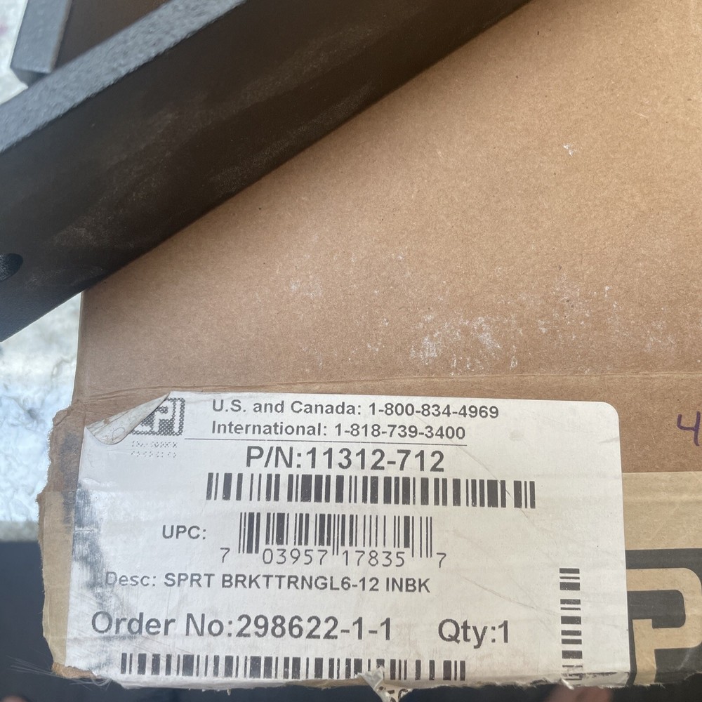 CPI 11312-712 Triangular Support Bracket, Black 12"