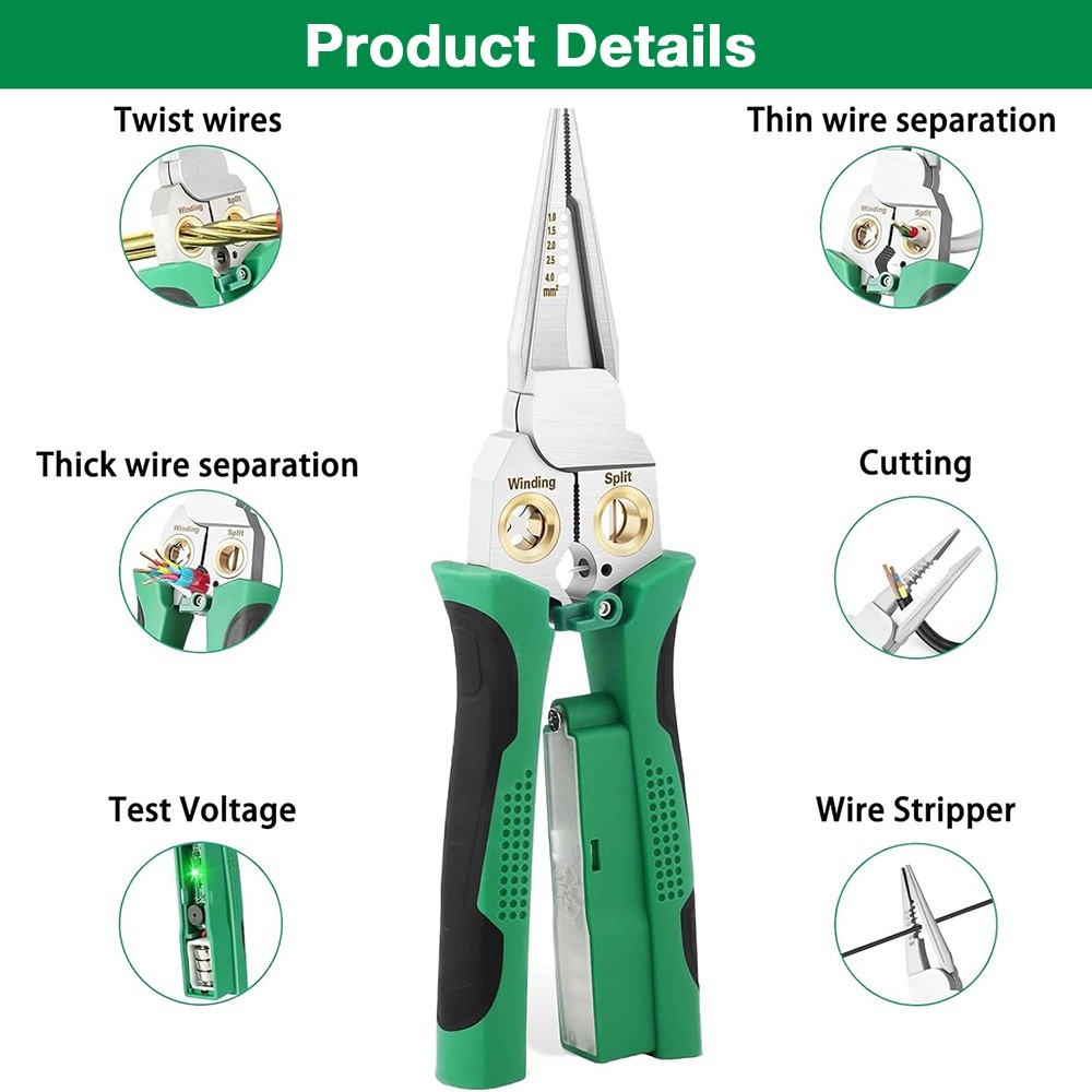 8 in 1 Wire Stripper with Voltage Tester Multi-function Electric Wire Stripping