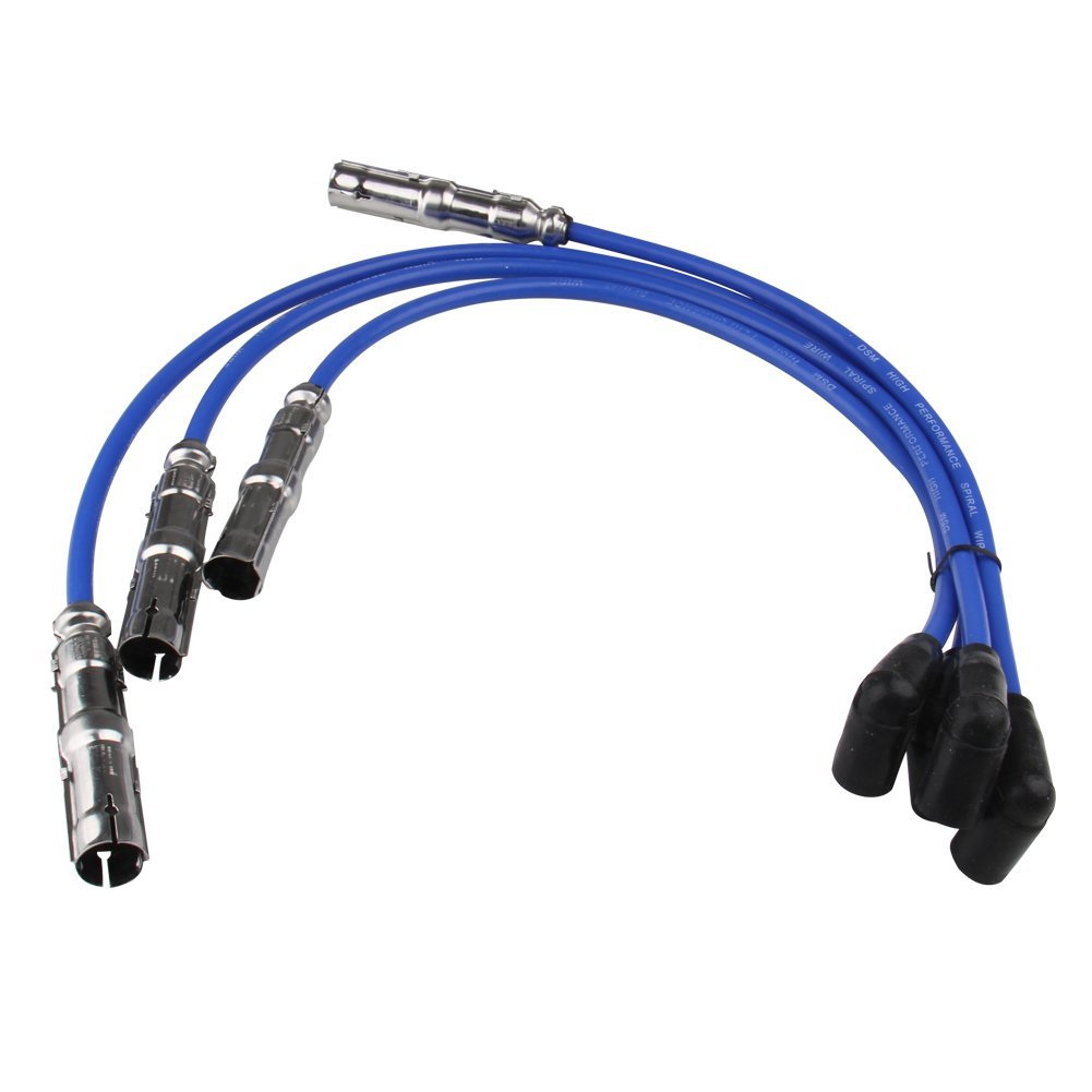 8mm 4X Spark Plug Wires Set 27588 Replace For Beetle Bora VW Golf GTI Jetta 2.0L
