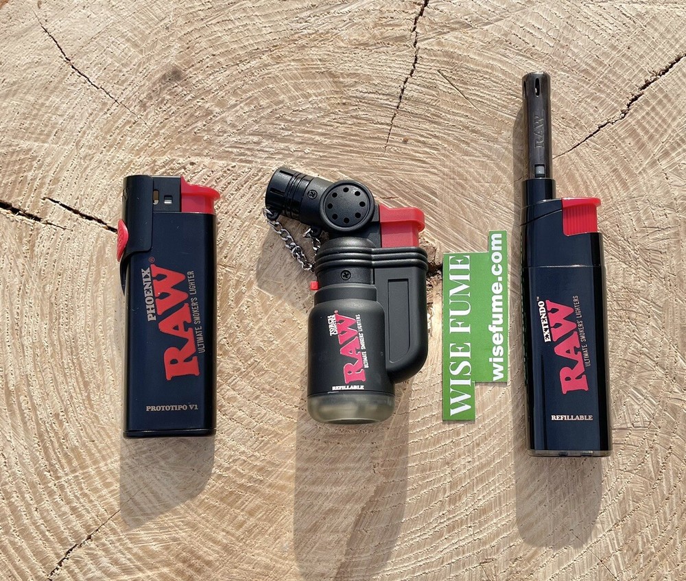 ELEMENTS Organic Rice KING Size Cone + Raw Torch Phoenix Extendo Lighter