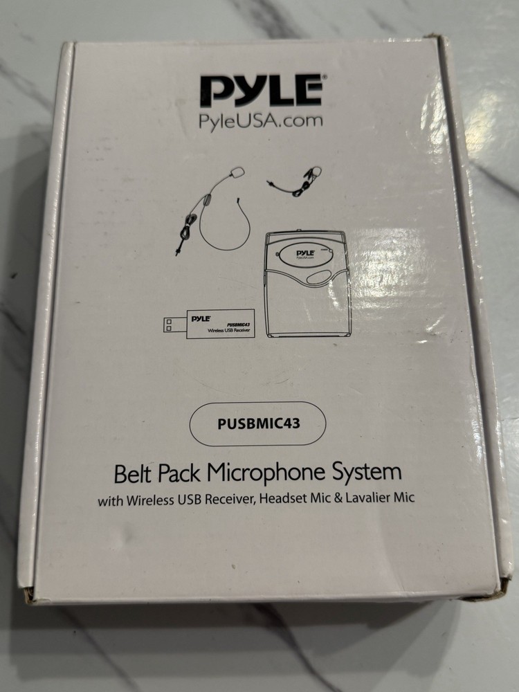 PYLE Wireless Laviler Microphone USB Headset Mic PUSBMIC43 Used Missing Adapter