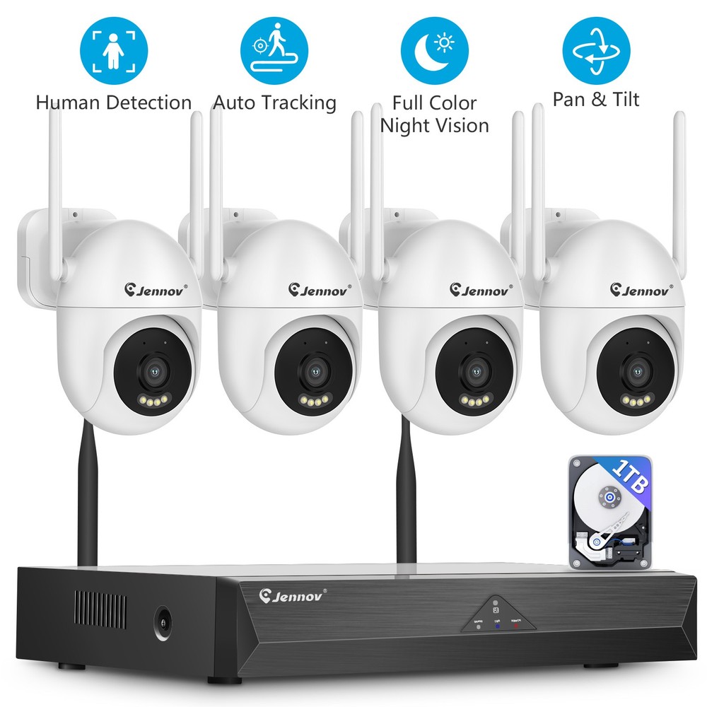 Wireless PTZ Home Security Camera System Wifi IP Camera 10CH NVR 24/7 Record