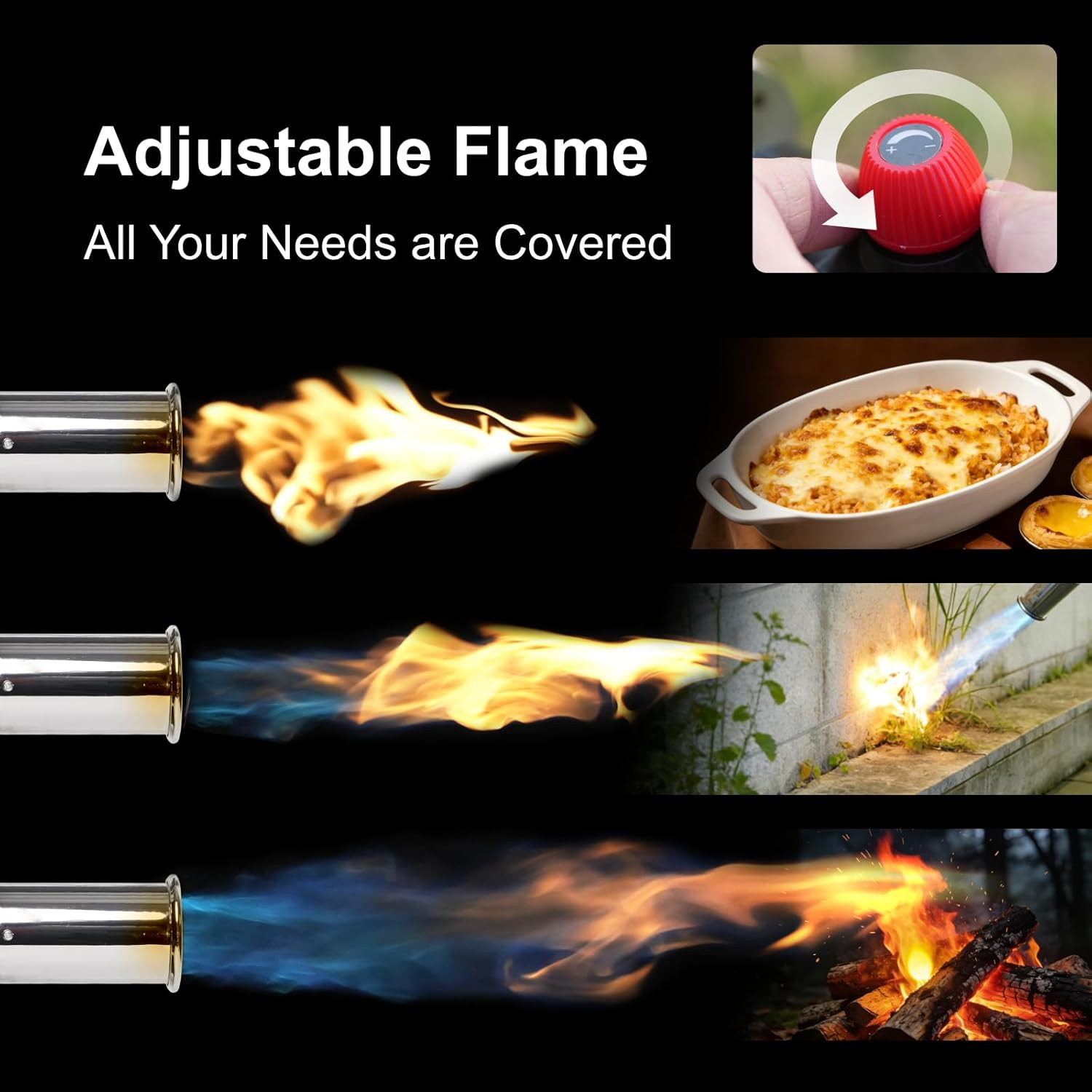 Heavy Duty Propane Torch 3272°F - Professional Multi-Use Torch with Adjustable F