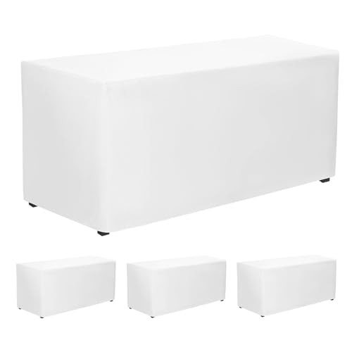 Fitted Tablecloth, 4 Pack Table Clothes for 6 FT Rectangle 6 FT |4 PCS White