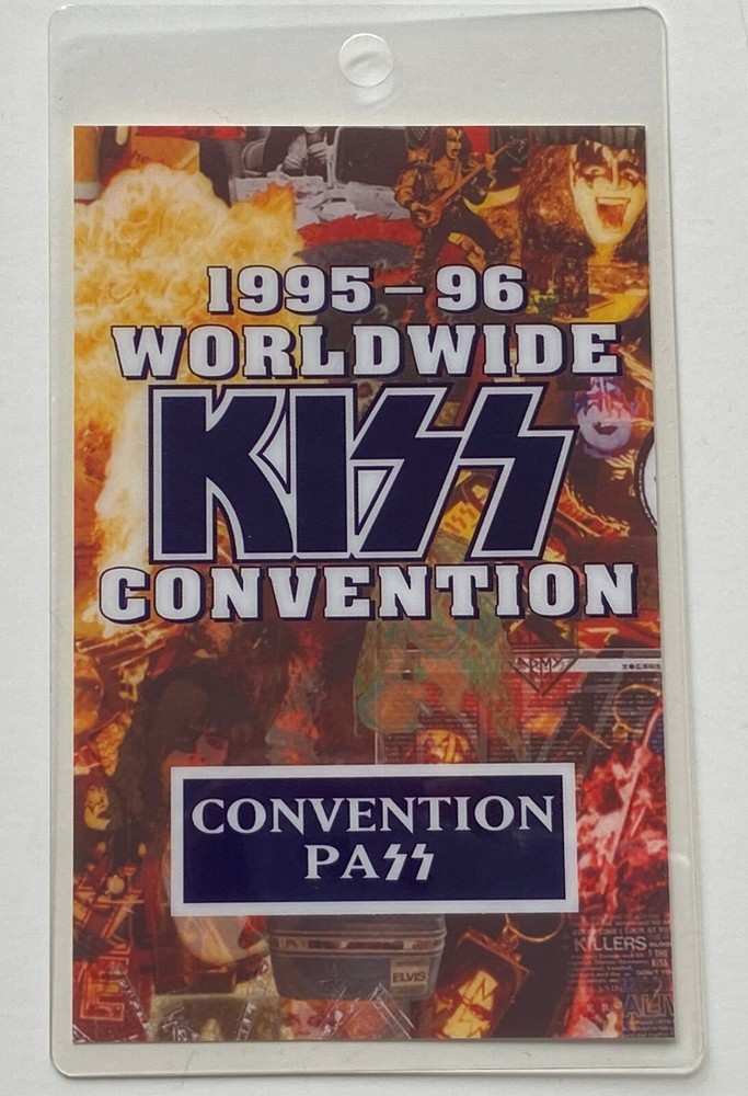 KISS Laminate Pass Unplugged Convention Concert Tour 1995 DarkPurpleBlue Vintage