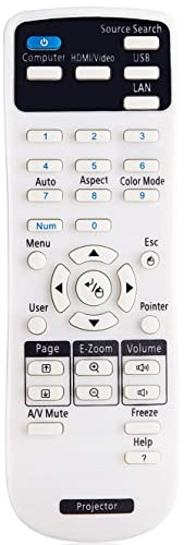 Projector Remote Control Compatible with Epson Projector, Home Cinema,