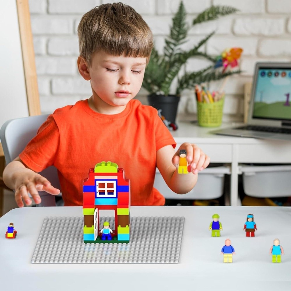 2-pack Gray Baseplates 32x32 Studs Â Compatible with Classic Lego, 10"x10"