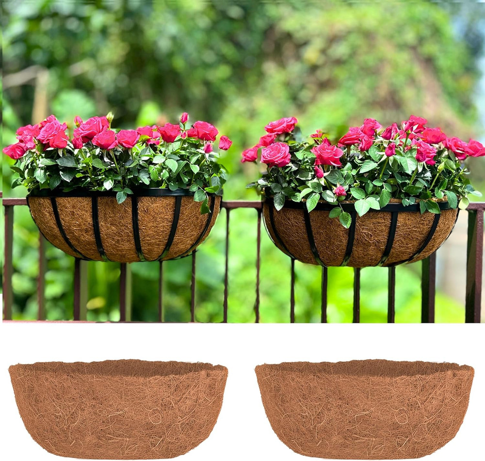 Lalagreen 16" (2 Pack, Half Rounded Rectangular) Trough Coco Liners – Medium Coi