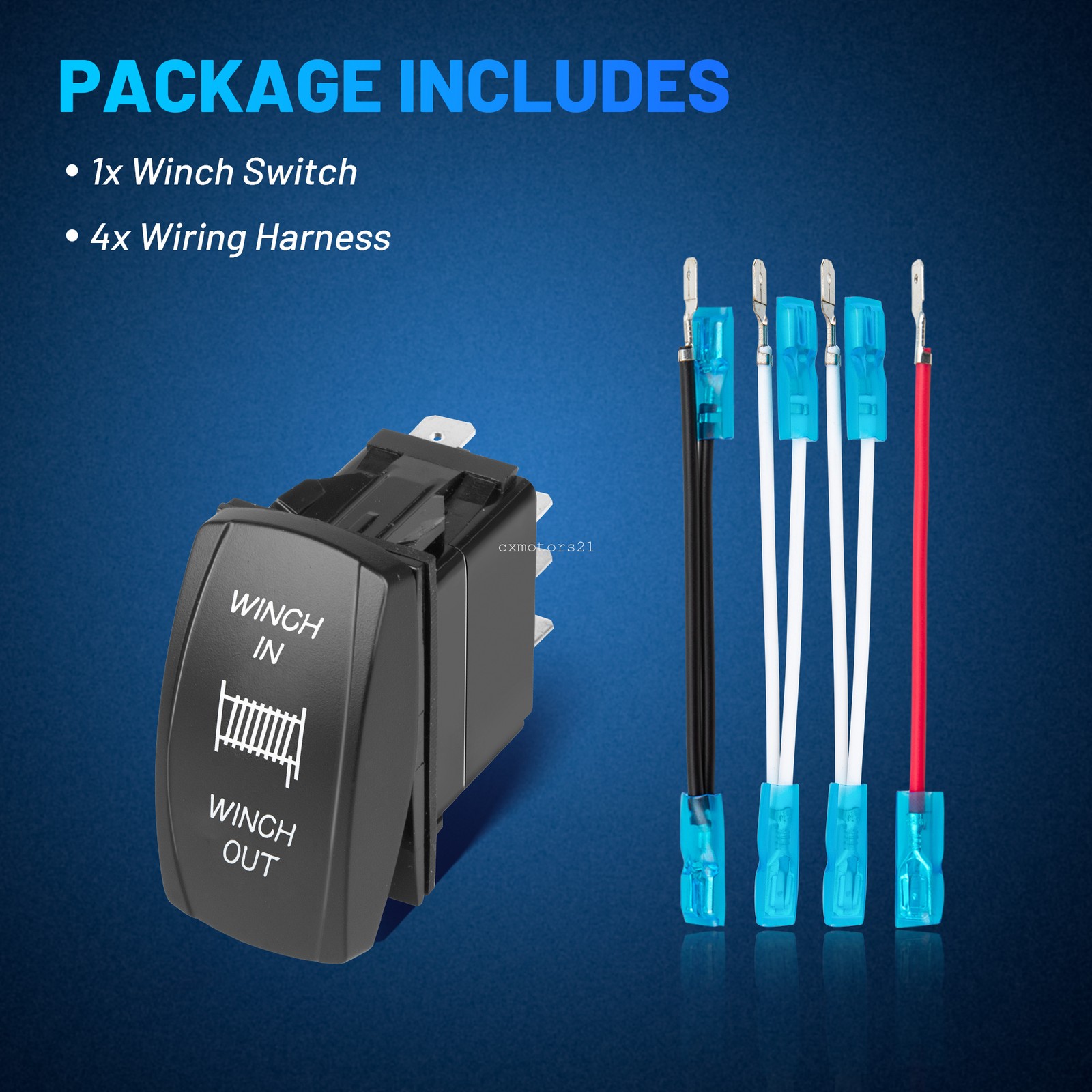 Backlit Winch Control Rocker Switch for Can-am Polaris Honda Kawasaki UTV 12V