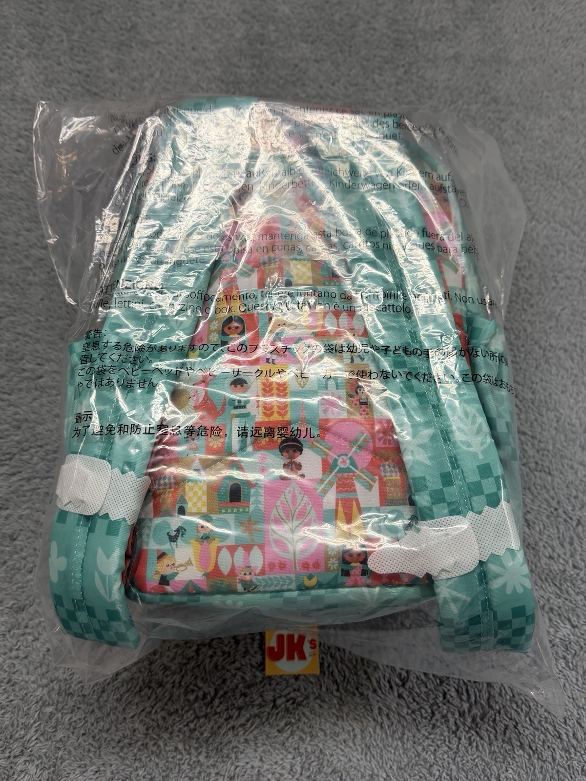 NEW Disney Its A Small World Lug Backpack Bag SEALED Green KultureCity Parks