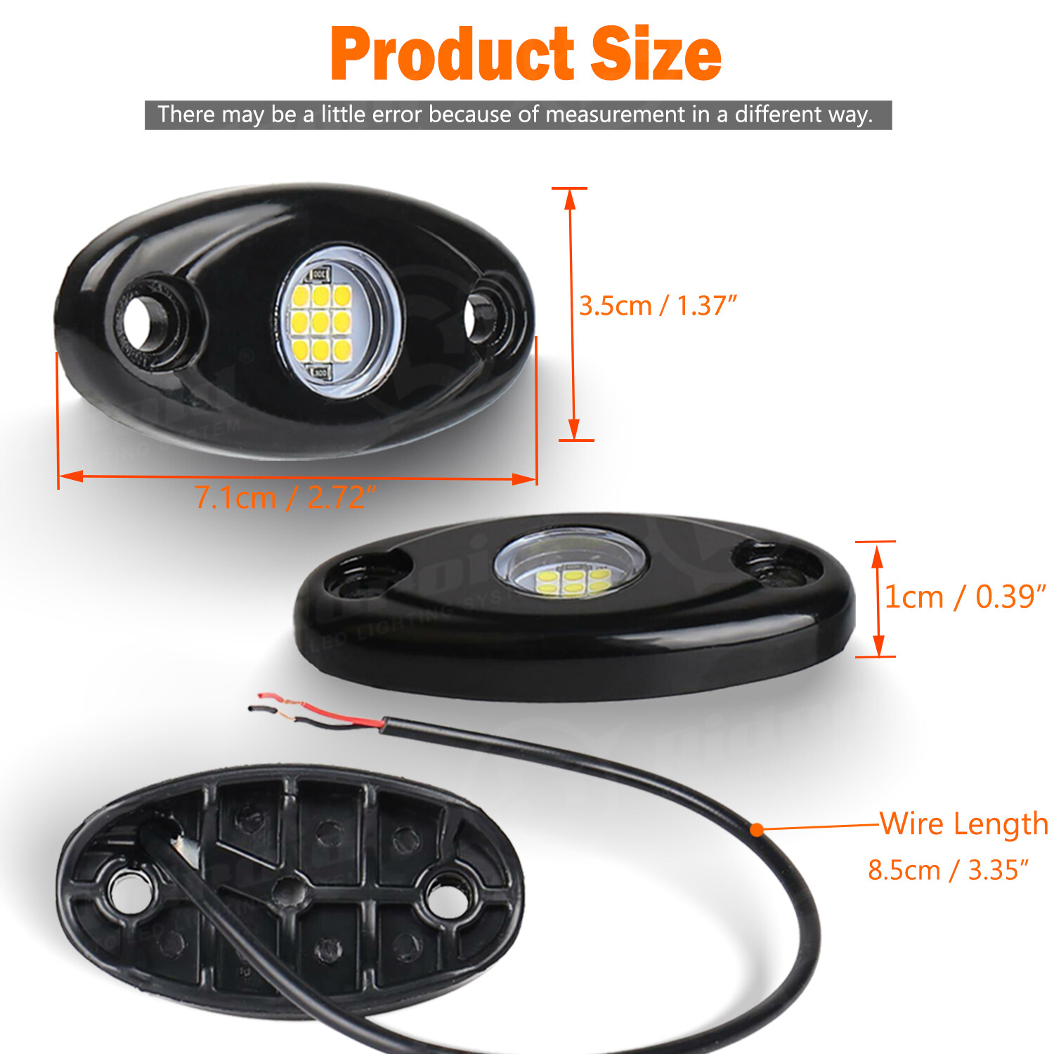 24X White LED Rock Lights Underbody Trail Rig Glow Lamp Offroad SUV Pickup Truck