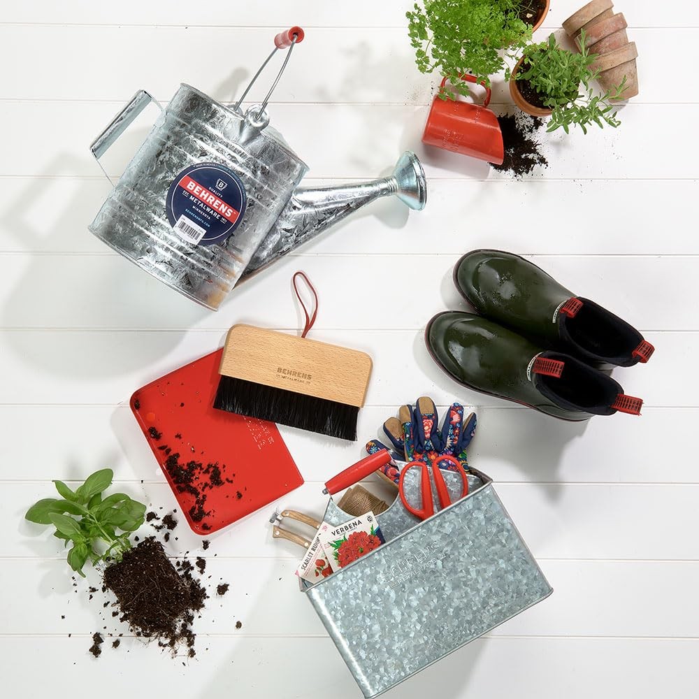 Rectangular Patitioned Cleaning Cadding – Galvanized with red Handle