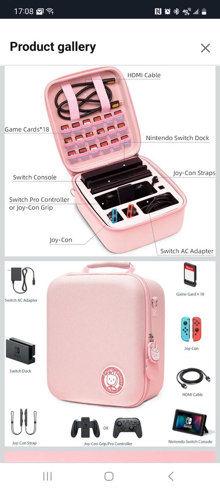 Geekshare Pink Plug Bunny Case for Nintendo Switch Nintendo Switch