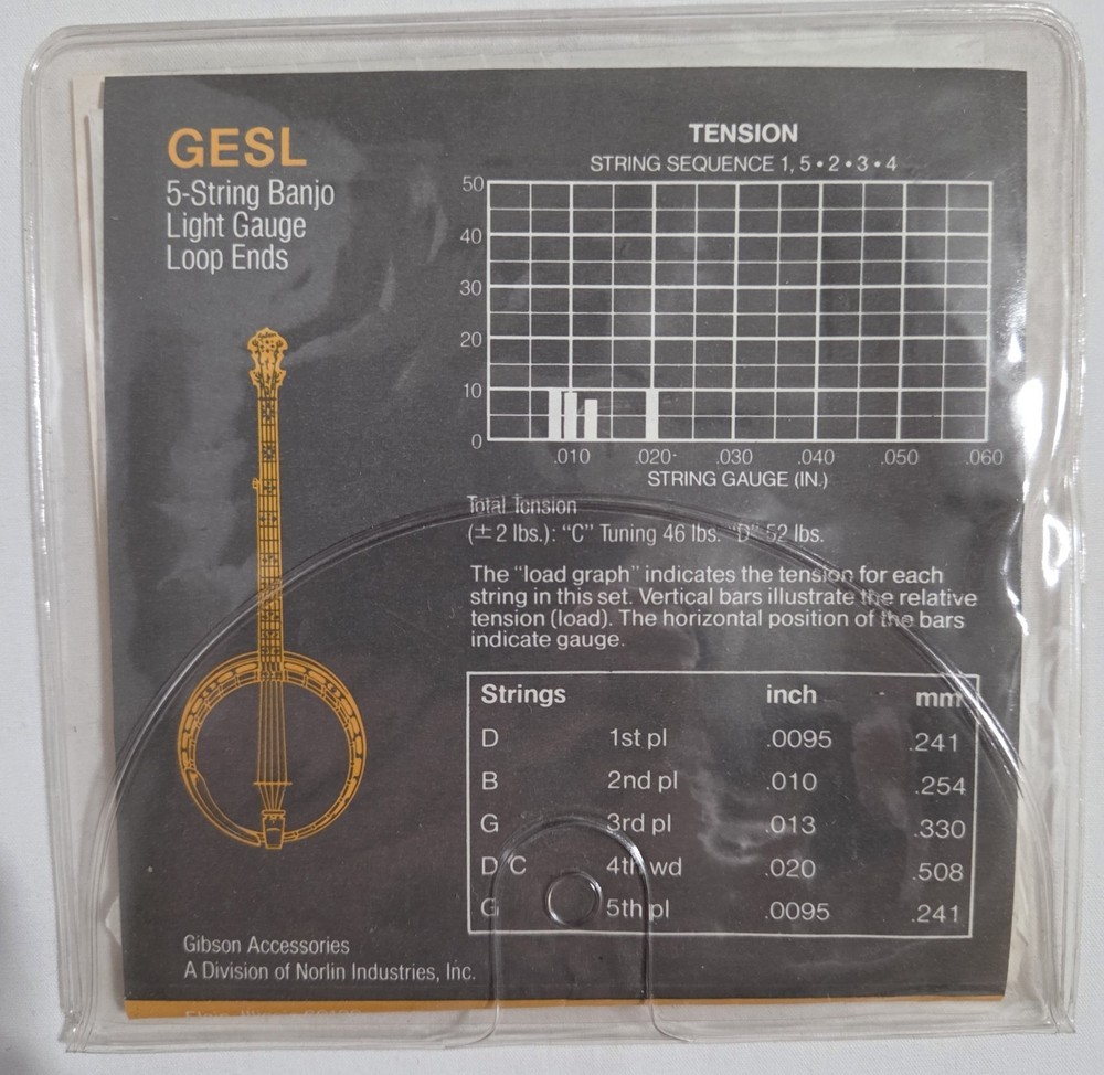 Gibson Earl Scruggs GESL 5-String Banjo Light Gauge Loop Ends 5 Strings