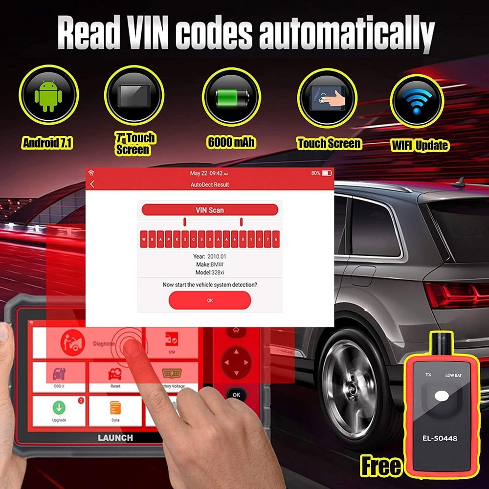 2024 LAUNCH CRP909E Pro Full System Diagnostic Tool OBD2 Scanner Key Coding TPMS