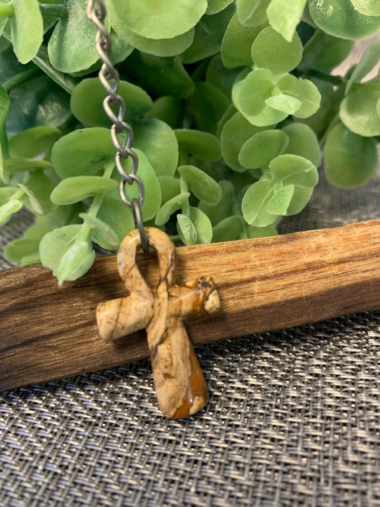 Ankh Brown Jasper Stone Pendulum Dowsing, amplifying, restore focus & transform