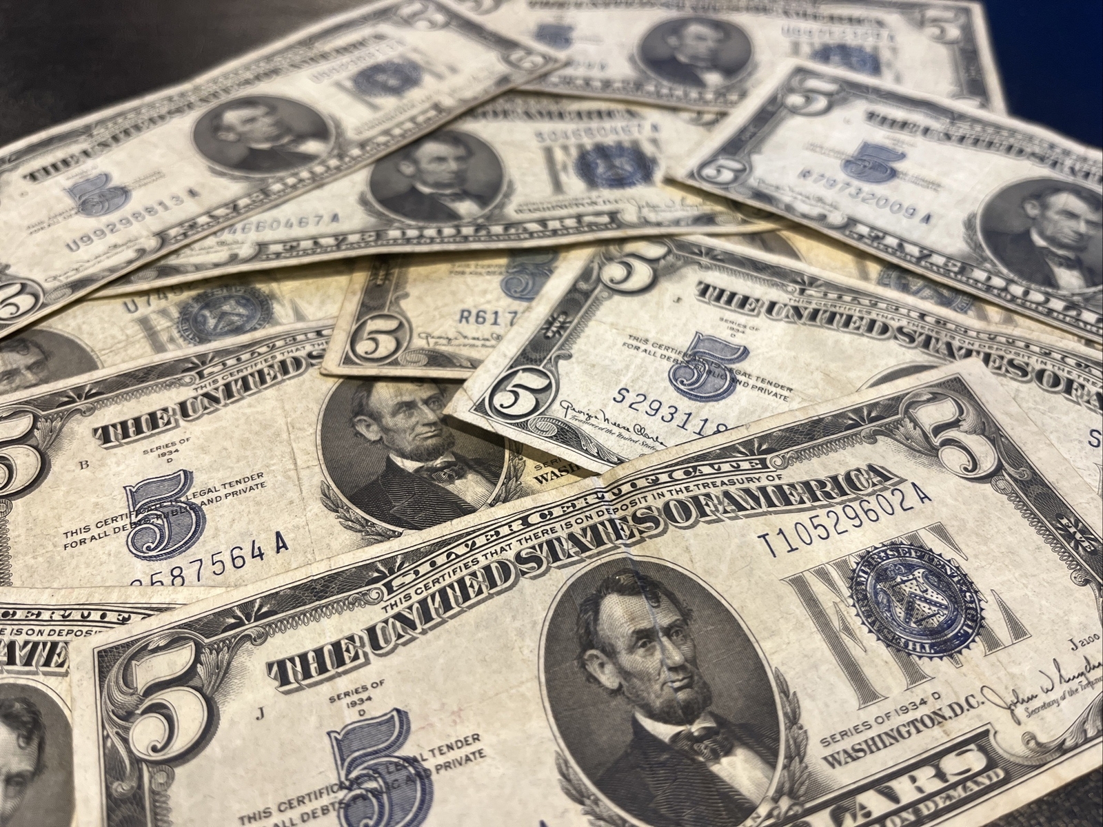 1934 Five Dollar ($5) Bill Silver Certificate Average Circulated Clean • 1 NOTE