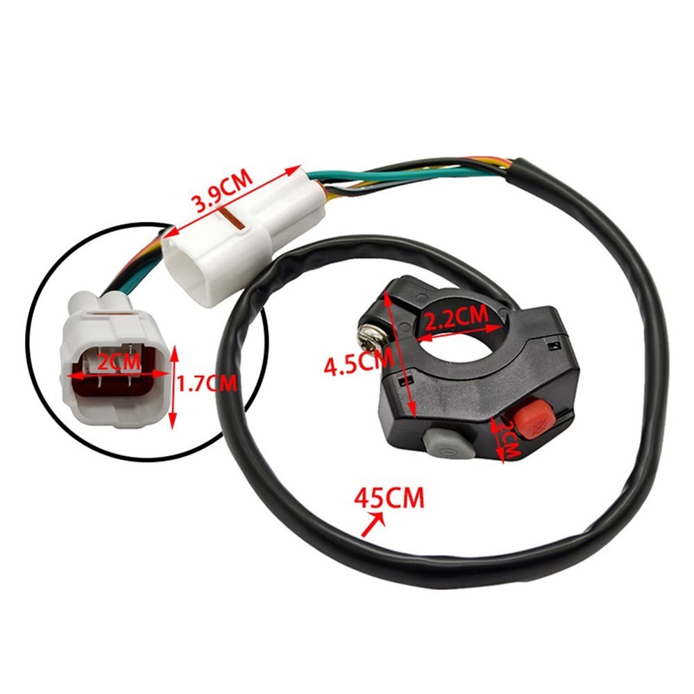 22mm Motorcycle Switch for Light and Engine Start ON OFF with 25" Cable