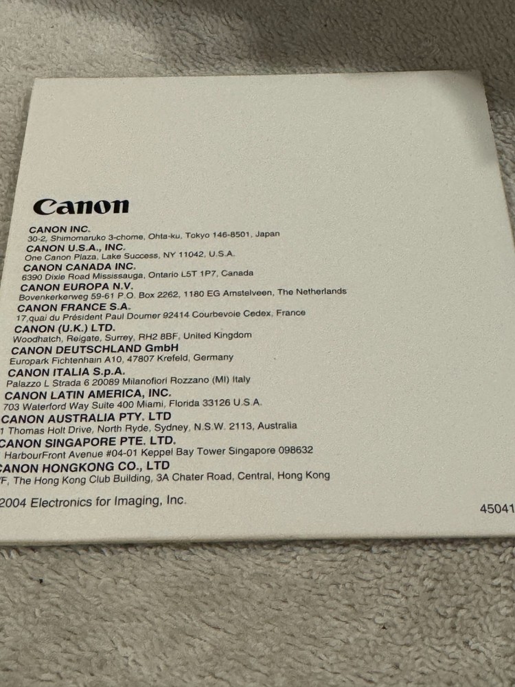 Canon ImagePASS-C1 User Software (PS) CD ONLY VERY GOOD CONDITION!!