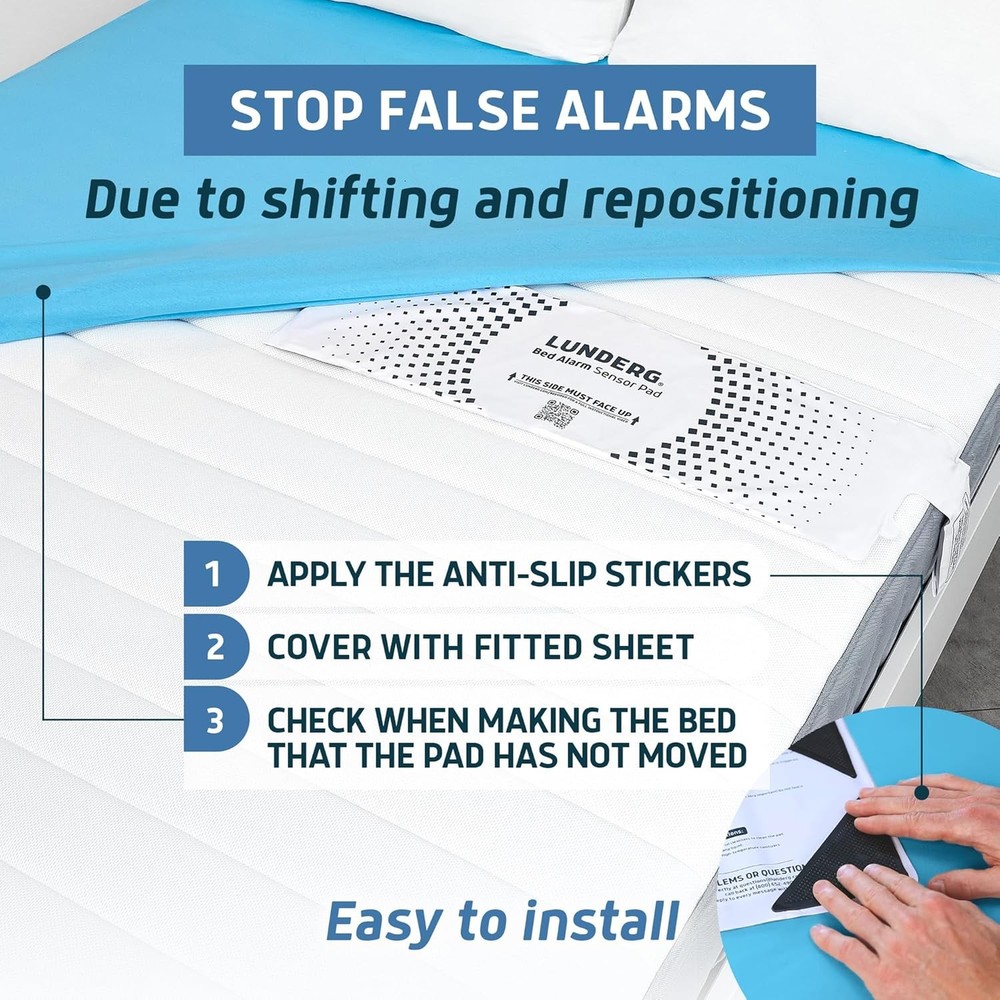 Wireless Bed Alarm Sensor Pad 10x30 w/ Pager Fall Prevention Elderly