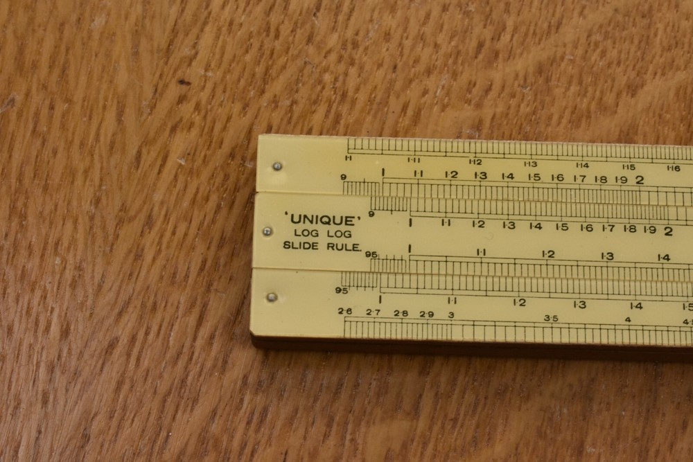 Unique Log - Log Slide Rule with Instruction Booklet