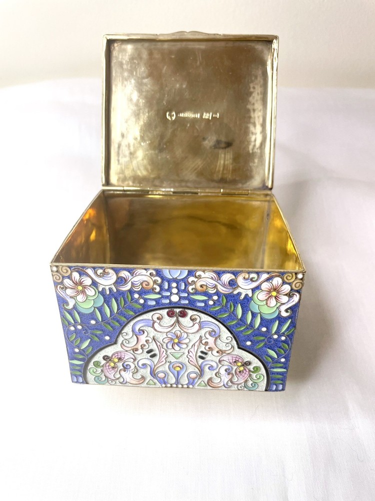 Antique Russian Silver Enamel Box