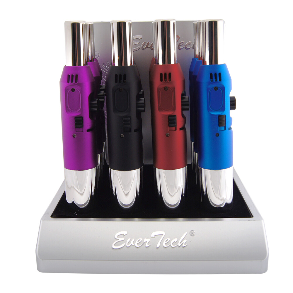 2 Pack Pen Jet Butane Torch Lighter Safety Lock & Adjustable Flame Refillable