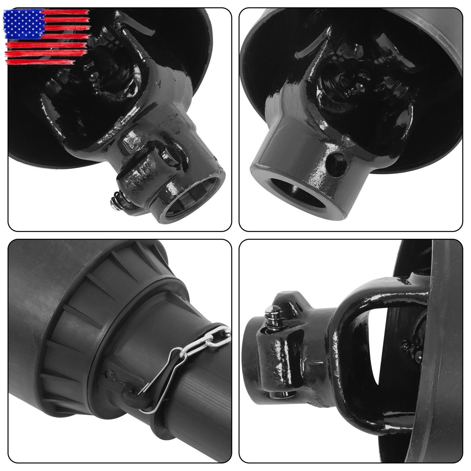 PTO Shaft PTO Driveshaft for Tractor 1-3/8" Spline/Round Ends 30-39" Black