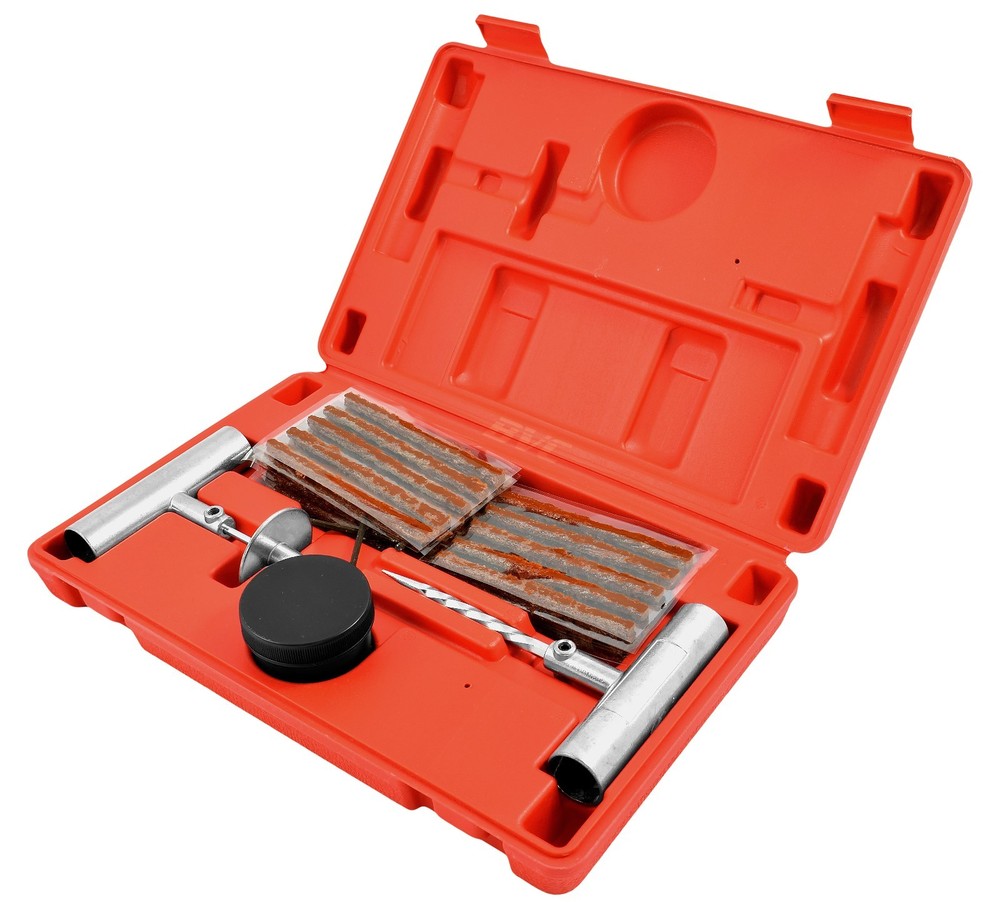 55 PC Flat Punctured Tire Repair Kit - T-Handle Insert & Probe Tool String Plugs