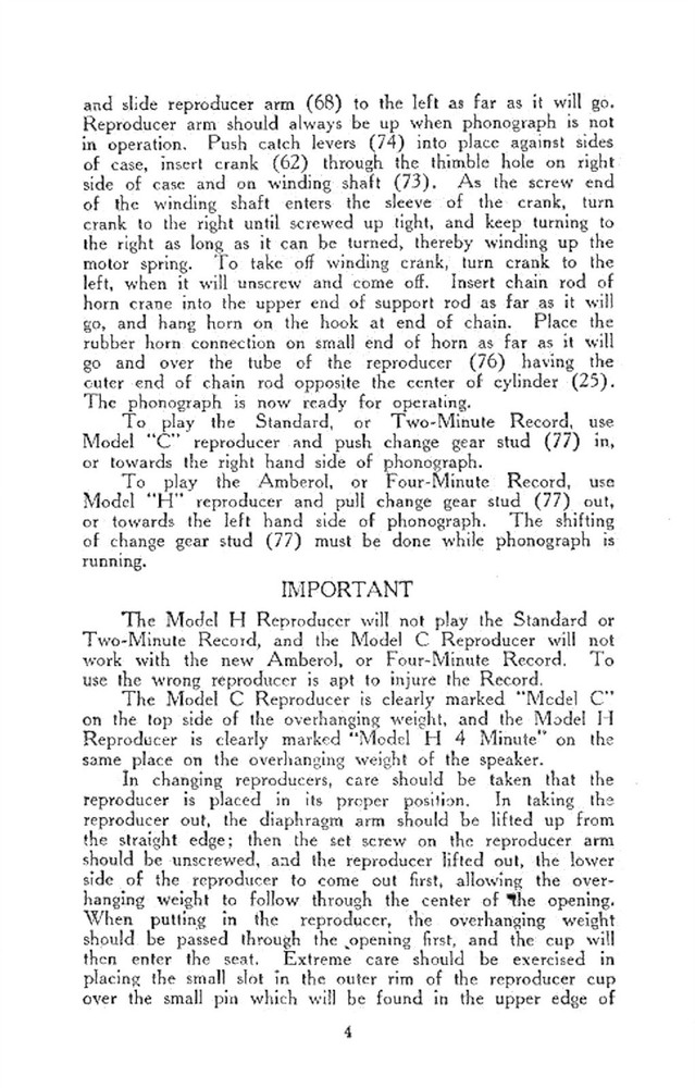 Edison Standard Phonograph Model D Instruction Manual