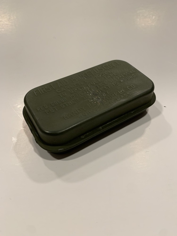 WWII US ARMY First Aid Bandage Dressing In Original Tin Unopened Great Condition