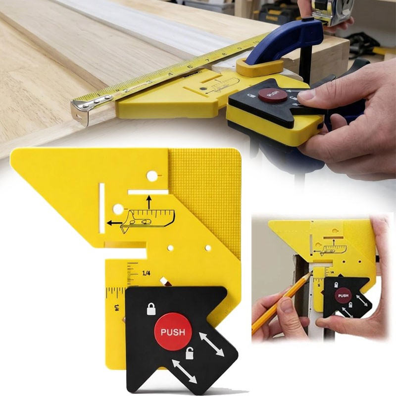 Multifunctional Trim Carpentry Aid, Precision Measuring & Miter Marking Tool