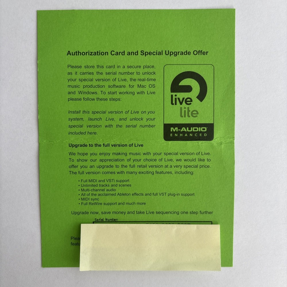 Ableton Live Lite 6 M-Audio Enhanced Software CD