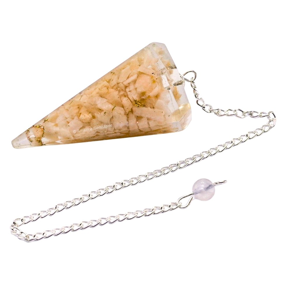 Cream Moonstone Orgone Crystal Pendulums