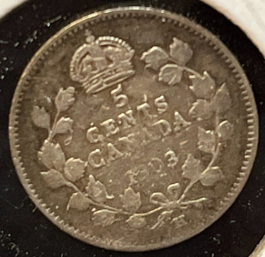 1903-H Canada 5 Cent .925 Sterling Silver