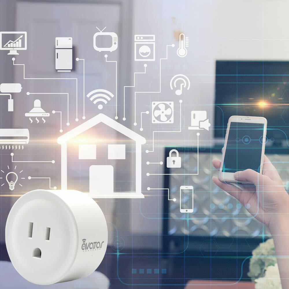 2 PACK Mini Smart 2.4G Wifi Plug Socket Outlet Work Alexa&Google Home Assistant