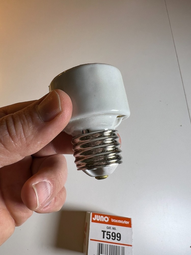 Rare Vintage Lamp Light Bulb Socket Base Extension Extender Screw Porcelain E26