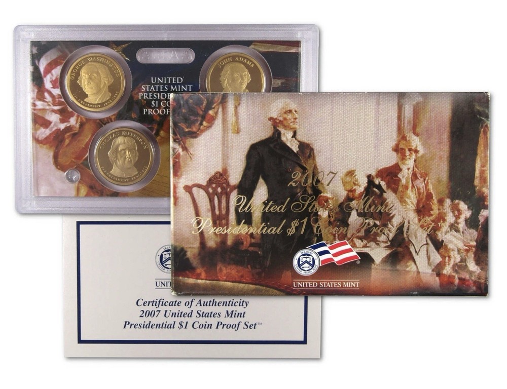 2007 Presidential Dollar Proof Set U.S. Mint Packaging OGP COA